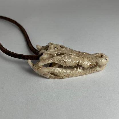Crocodile Skull Pendant Necklace