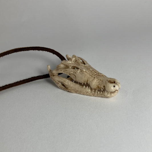 Crocodile Skull Pendant Necklace